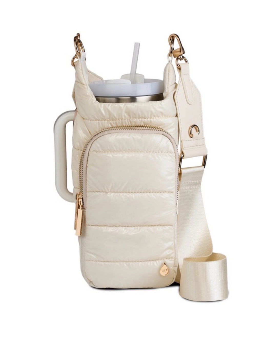 Wanderful Handle Hydrobag Cream Crossbody Bag with Adjustable Strap